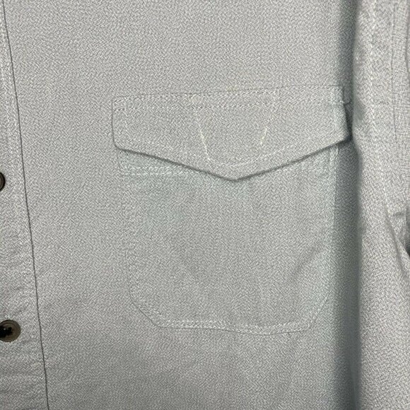 PD&C Sz Large Long Sleeve Casual Button Down Shirt Blue w/ Tiny Pattern - Picture 3 of 7